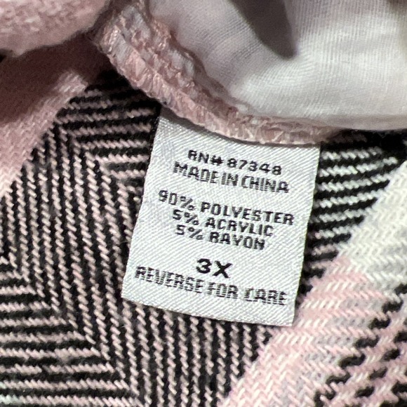 Women's Sabrina Lauren 3X Shacket  With Pockets Pink Black White Grey EUC - Picture 12 of 14